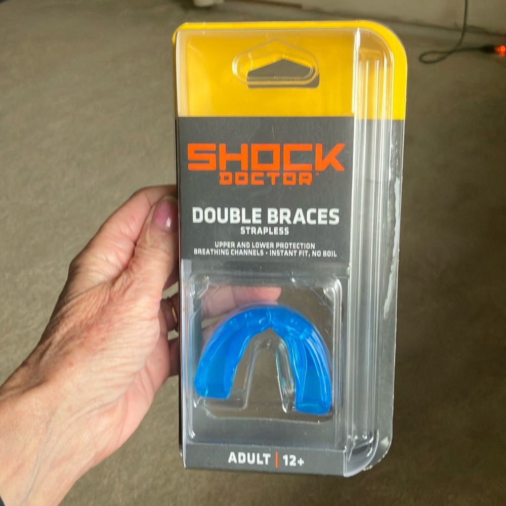 SHOCK DOCTOR, Mouthguard, Double Braces, Strapless, Adult 12+, New